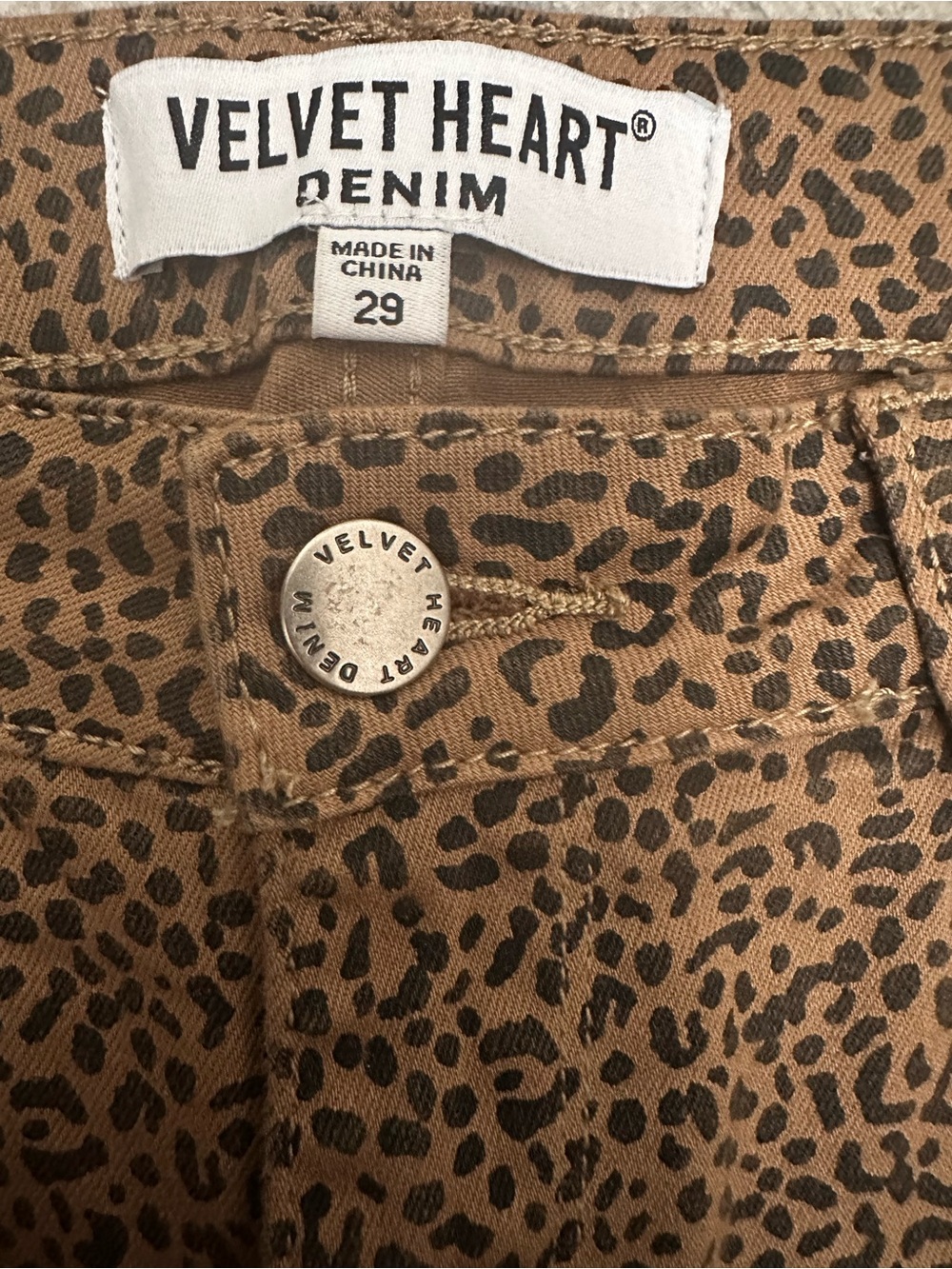 Velvet Heart Alisia Mid Rise Skinny Leopard Print Jeans Size 29 - Picture 5 of 7